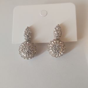 Silver diamond earrings